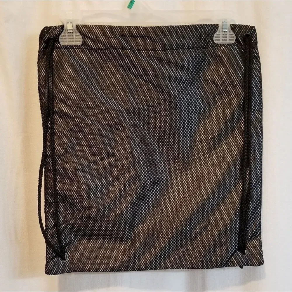 Victoria's Secret‎ VSX Sport Black Mesh Drawstring Backpack - Picture 4 of 7